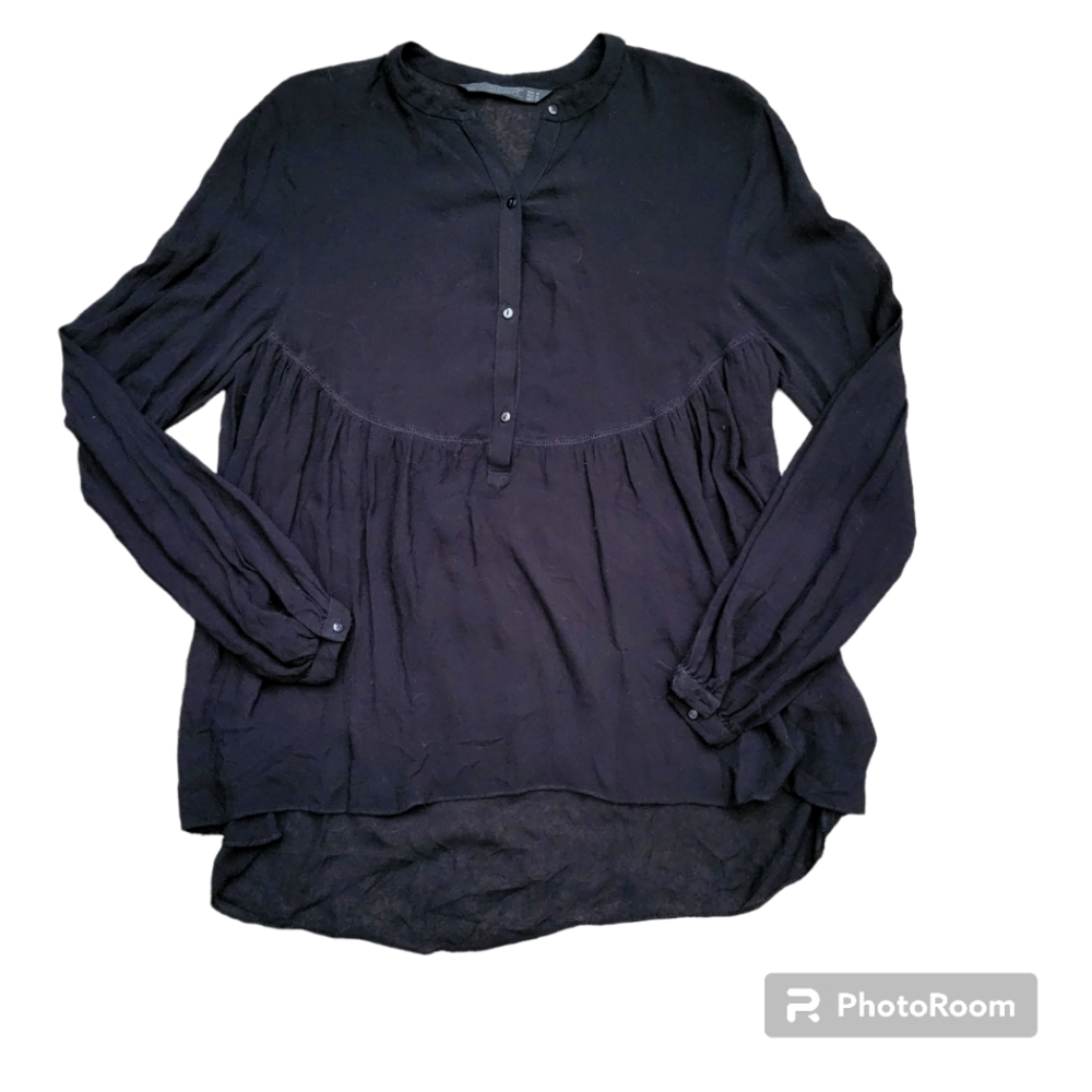 Zara Trafaluc Black Babydoll Blouse